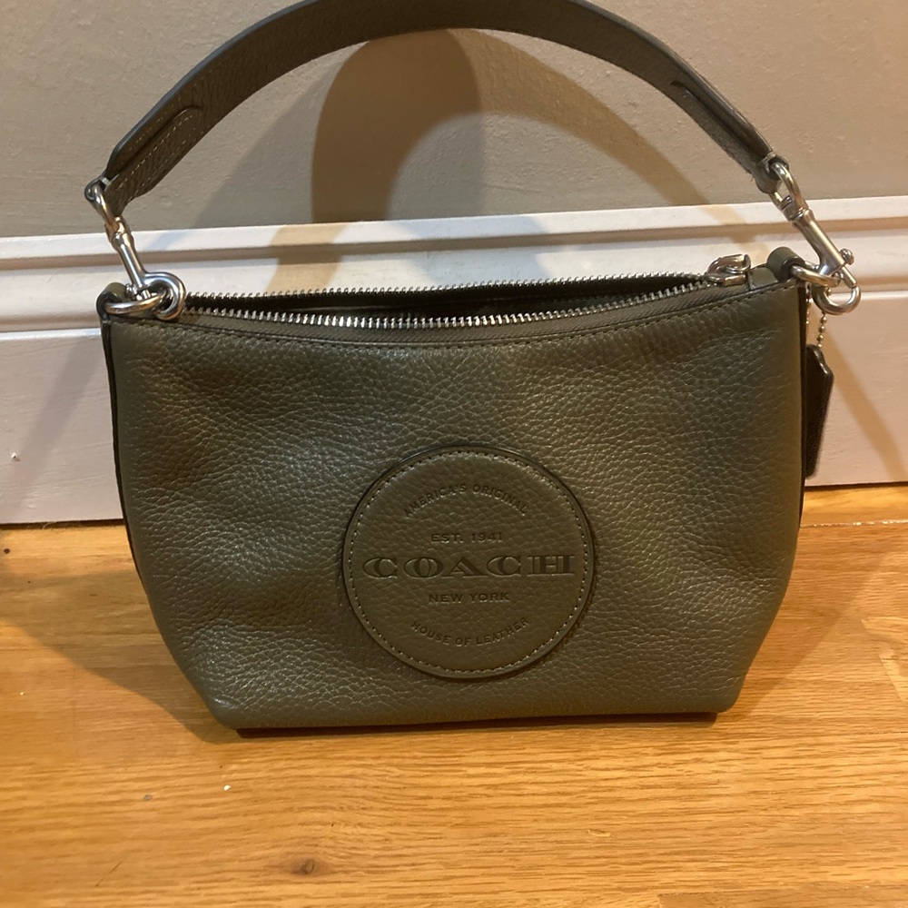 Coach Dark Green / Dark Olive Leather Shoulder Bag